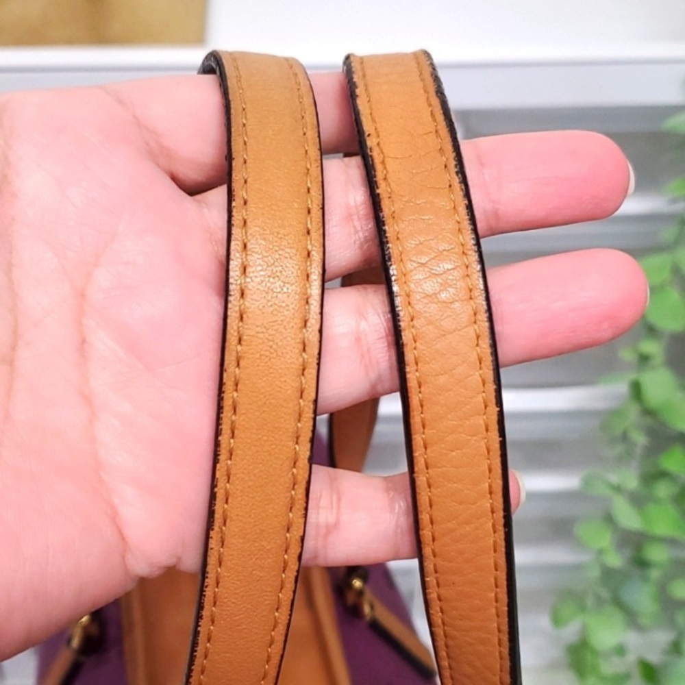 MCM Only Used Once! Custom Made Purple and Tan Monogram Tote Bag - Picture 11 of 16